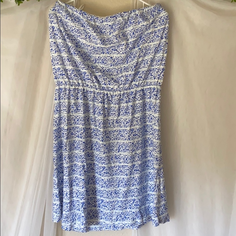 NWT Gap Strapless blue summer dress